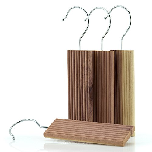 Hangerworld 12 Bloques Antipolilla Natural en Madera de Cedro para Colgar en Armarios Protege Lana