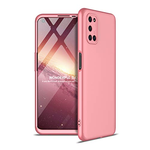 HAOTIAN Funda para OPPO A52/A72/A92 Funda, [Tacto Sedoso Mate] Premium Silicona Ligera Delgado PC + TPU Bumper Rubber Caso para OPPO A52/A72/A92 Case Cover, Oro Rosa