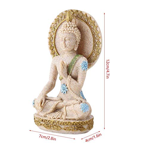 HERCHR Decoración de Buda, estatuilla de Buda, estatuas de Mano, Piedra Arenisca Fengshui, decoración de Escritorio, Regalo para decoración del Hotel en casa