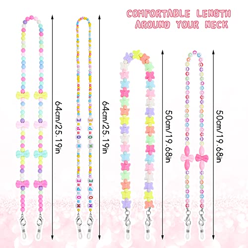 Hifot 4 Piezas Cordones para Gafas Niña, Colores Cordón Gafas Cadenas para Mascarillas, Correa Gafas Retenedor Cadenas Gafas para Mujeres Nino