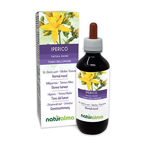 Hipérico o hierba de San Juan (Hypericum perforatum) hierba con flores Tintura Madre sin alcohol Naturalma | Extracto líquido gotas 200 ml | Complemento alimenticio | Vegano