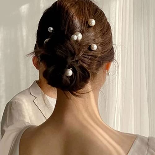 Horquillas Para El Cabello Con Perlas Para Bodas, 18 Piezas De Varillas Para El Cabello En Forma De U Para Bodas, Elegantes Horquillas Para El Cabello Con Perlas, Joyería Para El Boda Nupcial
