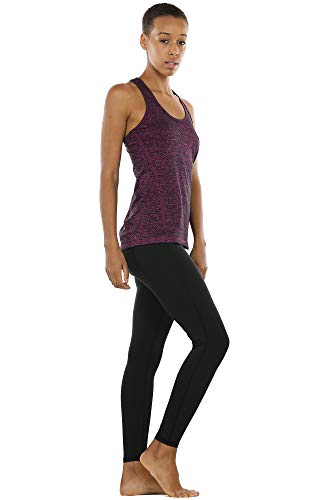 icyzone Camiseta de Tirantes Fitness Deportiva Mujer, Pack de 3 (S, Carboncillo/Jam/Rosado)
