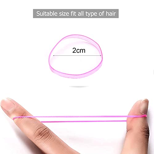 ILamourCar 500 Piezas Goma de Pelo, Gomas de Pelo Niña, Elástico Banda de Pelo con 10 Horquillas para el Pelo, para Peinados de Novia, Pequeños Rastas, etc (Color Nacarado)