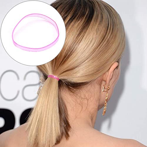 ILamourCar 500 Piezas Goma de Pelo, Gomas de Pelo Niña, Elástico Banda de Pelo con 10 Horquillas para el Pelo, para Peinados de Novia, Pequeños Rastas, etc (Color Nacarado)