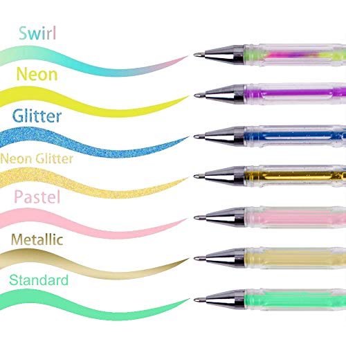 Juego de 200 bolígrafos de gel, 100 colores y 100 recambios de color, perfecto para libros de colorear adultos, dibujos, dibujos, marcadores artísticos