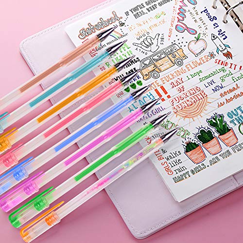 Juego de 200 bolígrafos de gel, 100 colores y 100 recambios de color, perfecto para libros de colorear adultos, dibujos, dibujos, marcadores artísticos