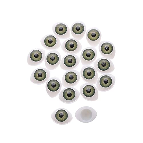 KALUO Accesorios para manualidades de bricolaje Juguetes de animales para hacer marionetas de peluche Ojos DIY Juguete Ojos Bjd Doll Eyeball Plastic Doll Eyes Doll Safety Eyes(11x14mm Verde)