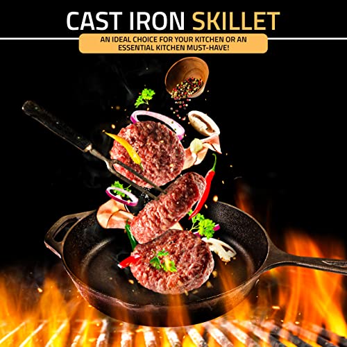 Kichly Sartén hierro fundido engrasada 12,5 pulgadas (31,75 cm) - Sartén - Utensilios de cocina para parrilla segura para uso en interiores y exteriores