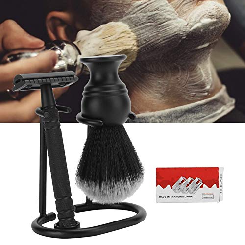 Kit de afeitado de lujo, brocha de afeitar, maquinilla de afeitar, maquinilla de afeitar, juego de afeitado para hombres, ideal para cuidar bigotes, afeitado tradicional, peluquería, hogar