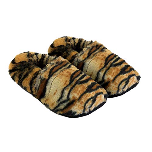 Körner-Sox Zapatillas de casa térmicas originales y supersuaves, para horno y microondas, tigre, 36/40 EU