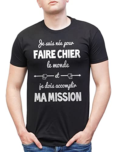 L'abricot blanc - Camiseta - Cuello Redondo - Manga Corta - para Hombre Negro M