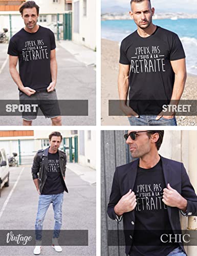 L'abricot blanc - Camiseta - Cuello Redondo - Manga Corta - para Hombre Negro XX-Large