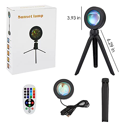 Lámpara para Proyector Sunset, Sunset Lamp, 16 Modos de Colorets Rainbow Romántico Visual Poyector de puesta de sol, para Fondo, Decoración de Pared, Lámpara para Tomar Fotos