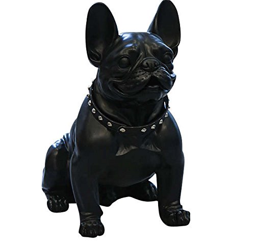 Laure TERRIER Gran Estatua de Bulldog Francés Boy en Resina, Altura 50 cm, para la decoración