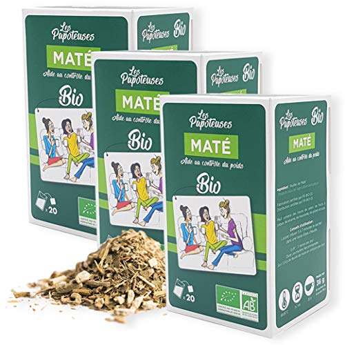 LES PAPOTEUSES | Infusiones mate bio | 60 bolsitas | Cajas para infusiones de 3 confecciones de 20 bolsitas | Certificado orgánico