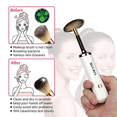 Limpiador de brochas de maquillaje eléctrico, giratorio, automático y superrápido, apto para la mayoría de las brochas de maquillaje, lava y seca las brochas