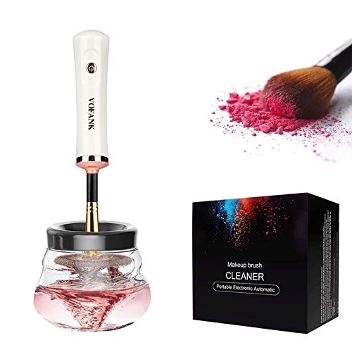 Limpiador de brochas de maquillaje eléctrico, giratorio, automático y superrápido, apto para la mayoría de las brochas de maquillaje, lava y seca las brochas