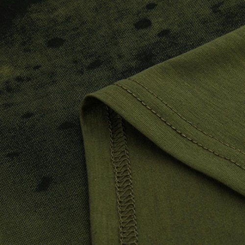 Liquidación Barata Personalidad de los Hombres súper Moda Muscle Casual Tops Color sólido de Manga Corta Camiseta cómoda (Ejercito Verde1, XL)