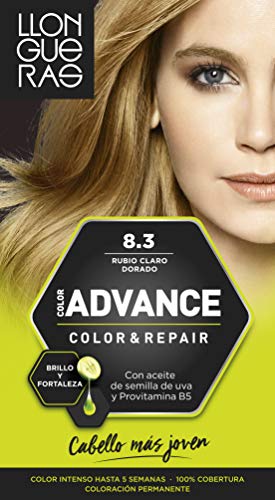 Llongueras Advance Tinte de Cabello Permanente #8.3 Rubio Claro Dorado