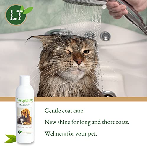 LT-Naturprodukte - Acondicionador para el cuidado de animales (sin productos químicos ni jabones, hipoalergénico, base cítrica, 250 ml)