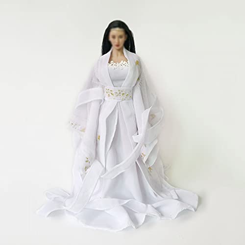 LTLGHY 1/6 Figura de acción Femenina, Vestido Bordado Blanco, Sexy, Vestido de Fiesta de 12 Pulgadas para Mujer, de acción de la Figura