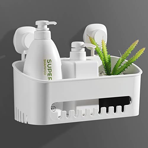 Luxear Cesta de Ducha Ventosa Carrito de baño montado en la Pared Estante de Ducha Estante de baño Organizador de Estante de baño Organizador de plástico extraíble
