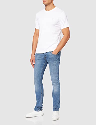 Marc O'Polo 51068 Hombre con pequeño Logotipo Impreso, cómoda Parte Superior de algodón orgánico, Camiseta de Manga Corta Informal, Blanco (Blanco 100), L
