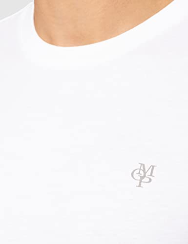 Marc O'Polo 51068 Hombre con pequeño Logotipo Impreso, cómoda Parte Superior de algodón orgánico, Camiseta de Manga Corta Informal, Blanco (Blanco 100), L