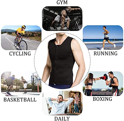 Martiount Chaleco Sauna Deportivo Hombre Faja Reductora Adelgazante Camiseta Neopreno con Cremallera para Sudoración Deporte Fitness M
