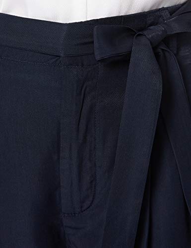 Mexx Straight Leg Pants with Belt Pantalones, Azul Zafiro (Navy), L para Mujer