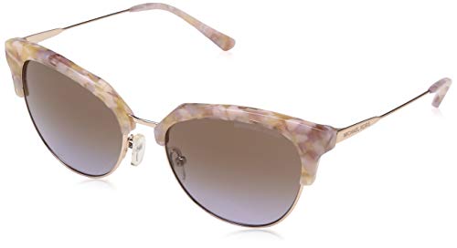 Michael Kors 0MK1033 Gafas de Sol, Pastel Pink Mosaic/Shiny Rose, 54 para Mujer