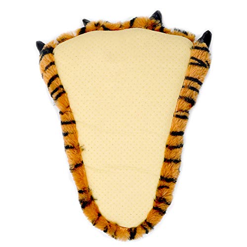 Millffy Zapatillas Divertidas Oso Grizzly Peluche Animal Peludo Garra Paw Zapatillas Niños, Niños y Adultos Disfraz Calzado (X-Large - (Talla de hombre), Tigre de Bengala)