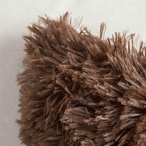 MIULEE Juego de 2 Cojines Pelo Protectores Faux Fur Throw Funda de cojín Deluxe Home Decorativo Cuadrados y Suaves Cojines PeloPara la Hogar Sofá Cama del 45x45cm Chocolate