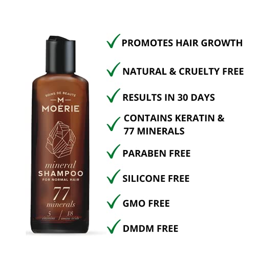 Moerie Mineral Shampoo – For Longer, Thicker, Fuller Hair - Vegan Hair Products – Paraben Free Hair Products – All Hair Types – Reverse Hair Loss – 250ml