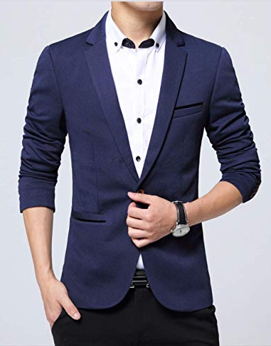 Nemopter – Chaqueta casual elegante para hombre slim fit, con un botón azul M