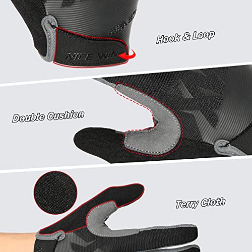 NICEWIN Guantes de Ciclismo Motocicleta Bicicleta de montaña- Bicicleta de Carretera Hombres Mujeres Pantalla táctil Antideslizante Acolchada