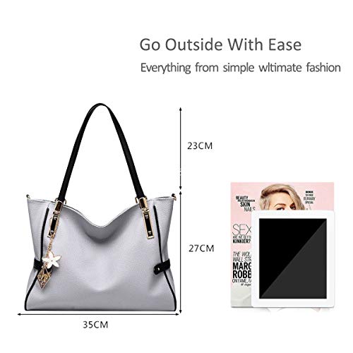 NICOLE&DORIS bolsa nueva marea femenina Guay bolsos de la manera atmosférica bolso Messenger(light Grey)