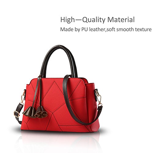 Nicole&Doris Las Nuevas Mujeres/Monedero del Hombro de Manera Femeninos del Mensajero del Bolso de Crossbody de la Bolsa de Asas Gran Rojo