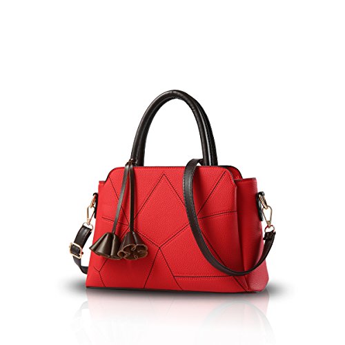 Nicole&Doris Las Nuevas Mujeres/Monedero del Hombro de Manera Femeninos del Mensajero del Bolso de Crossbody de la Bolsa de Asas Gran Rojo
