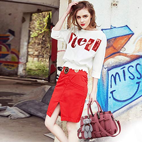 Nueva Muchacha/del Monedero del Hombro Femenino de la Manera Dulce del Mensajero del Bolso de Crossbody de Asas de Rosa Oscuro Nicole & Doris