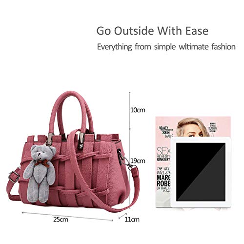 Nueva Muchacha/del Monedero del Hombro Femenino de la Manera Dulce del Mensajero del Bolso de Crossbody de Asas de Rosa Oscuro Nicole & Doris