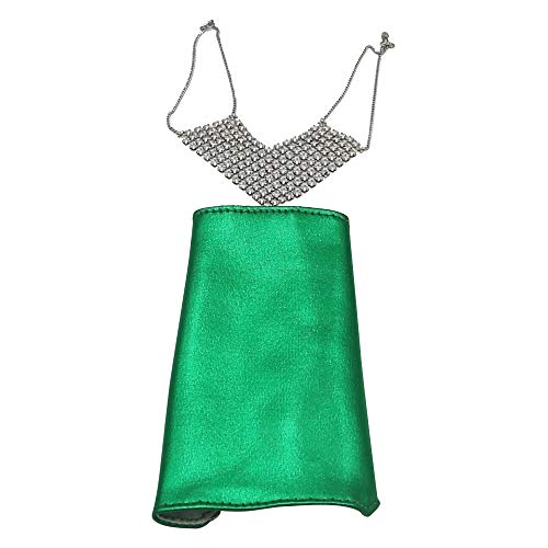 OBEST 1 1/6 Muñeca Sexy Vestido Cadena de Metal Colgante en la Parte Superior del Pecho V Traje de Falda Ajustada a la Cadera para PHICEN（No Contiene el Cuerpo）