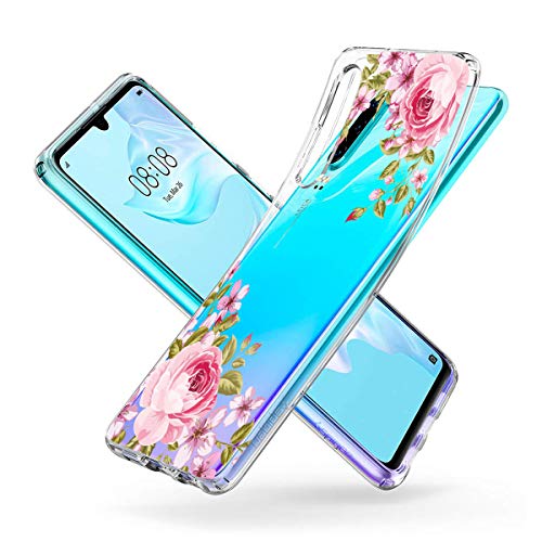 Oihxse Cristal Funda para Huawei Nova 5/Nova 5 Pro Transparente Suave TPU Flores Girasoles Amarillos Dibujo Diseño Serie Carcasa Flexible Bumper Anti-Choque Anti-Arañazos Protector (D8)