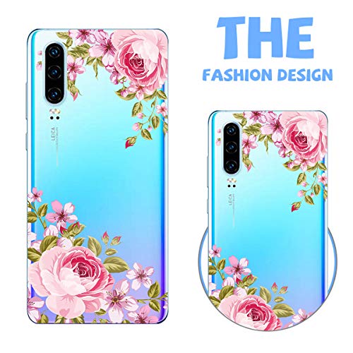 Oihxse Cristal Funda para Huawei Nova 5/Nova 5 Pro Transparente Suave TPU Flores Girasoles Amarillos Dibujo Diseño Serie Carcasa Flexible Bumper Anti-Choque Anti-Arañazos Protector (D8)