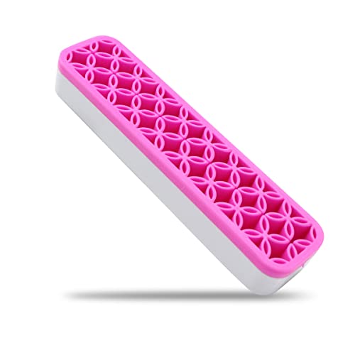Organizador para brochas de maquillaje, organizador de cosméticos, organizador de utensilios de belleza, de silicona, color rosa