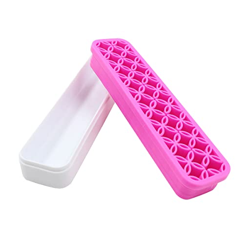 Organizador para brochas de maquillaje, organizador de cosméticos, organizador de utensilios de belleza, de silicona, color rosa