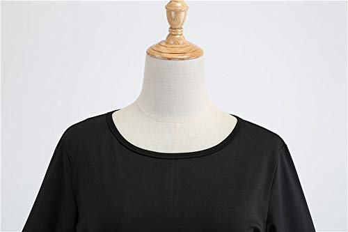 Overdose Vestido Elegante De La Vendimia De Las Mujeres De La ImpresióN Elegante del CordóN del Arco-Nudo De Manga Larga Navidad Lindo del Partido De Noche Una LíNea De Swing