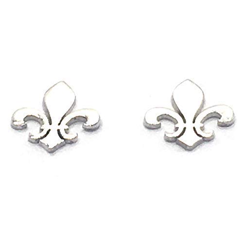 PENDIENTES FLOR DE LIS DE PLATA DE LEY 925/1000 - MASBARATA.ES
