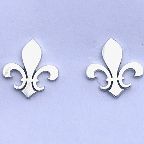 PENDIENTES FLOR DE LIS DE PLATA DE LEY 925/1000 - MASBARATA.ES